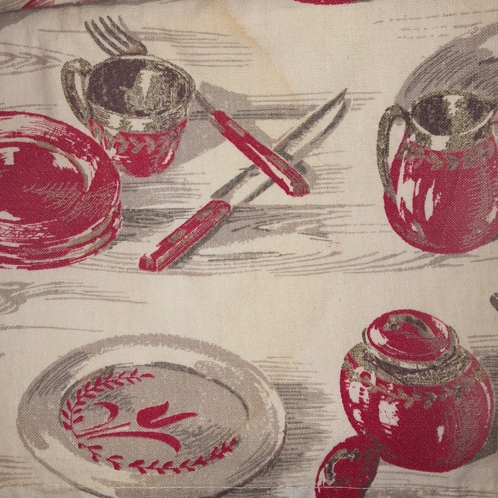 Mid Century Kitchen Curtains Drapes Lined w/ Rings